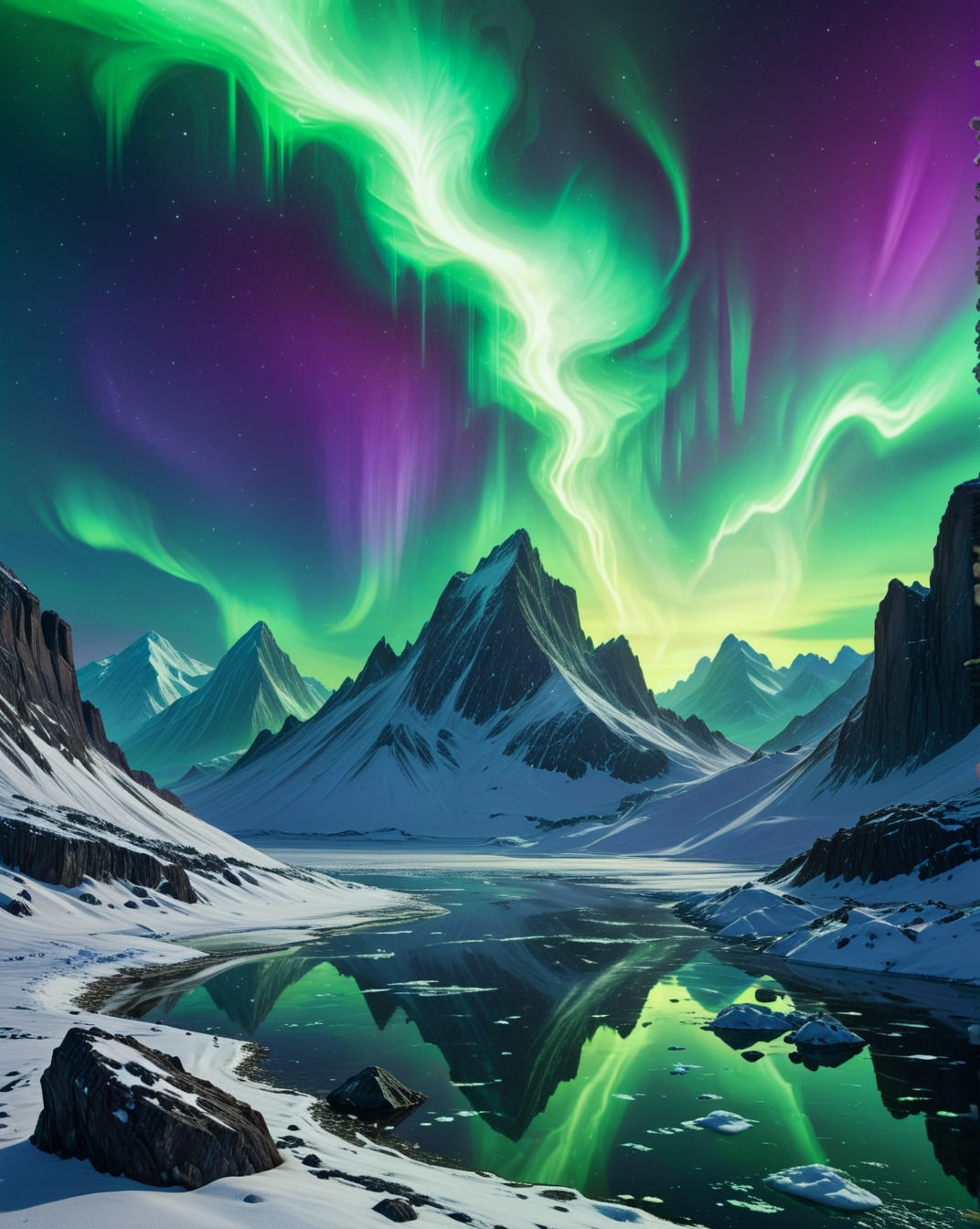 dark fantasy Chilean Atacama where salt polygons crack into alien computer chips,Tundra midnight: Aurora borealis reflecting off snow in emerald ghostlight,
random pilgrims in landcscape,
 <lora:ral-dark-fantasy-il:0.7>,mythology,
<lora:extremely_detailed:0.7> extremely detailed,
<lora:DetailMaximizer:0.3>,
 <lora:Dream Scenery XL:0.3> Dream Scenery,
<lora:add-detail-xl:0.7>,
detailxl