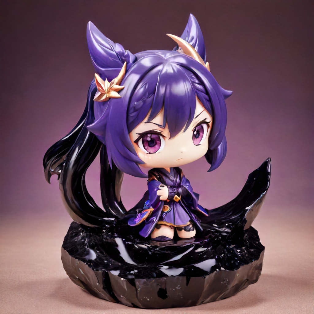 keqing \(genshin impact\) made out of obsidian <lora:Obsidian SDXL:1>    <lora:keqing:1>