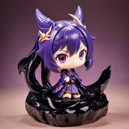 keqing \(genshin impact\) made out of obsidian <lora:Obsidian SDXL:1> <lora:keqing:1>
