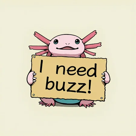 masterpiece, need_buzz, holding sign, axolotl, cute, simple background, no humans