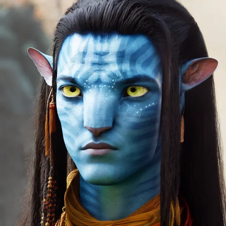Avatar style, man, handsome, portrait, long hair