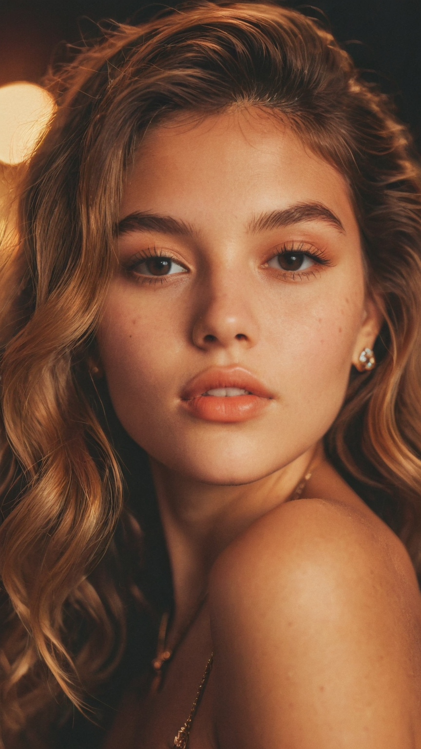 detailed portrait Photo of a beautiful 20yo woman who is an instgram influencer, detailed rich background by Guy Aroch