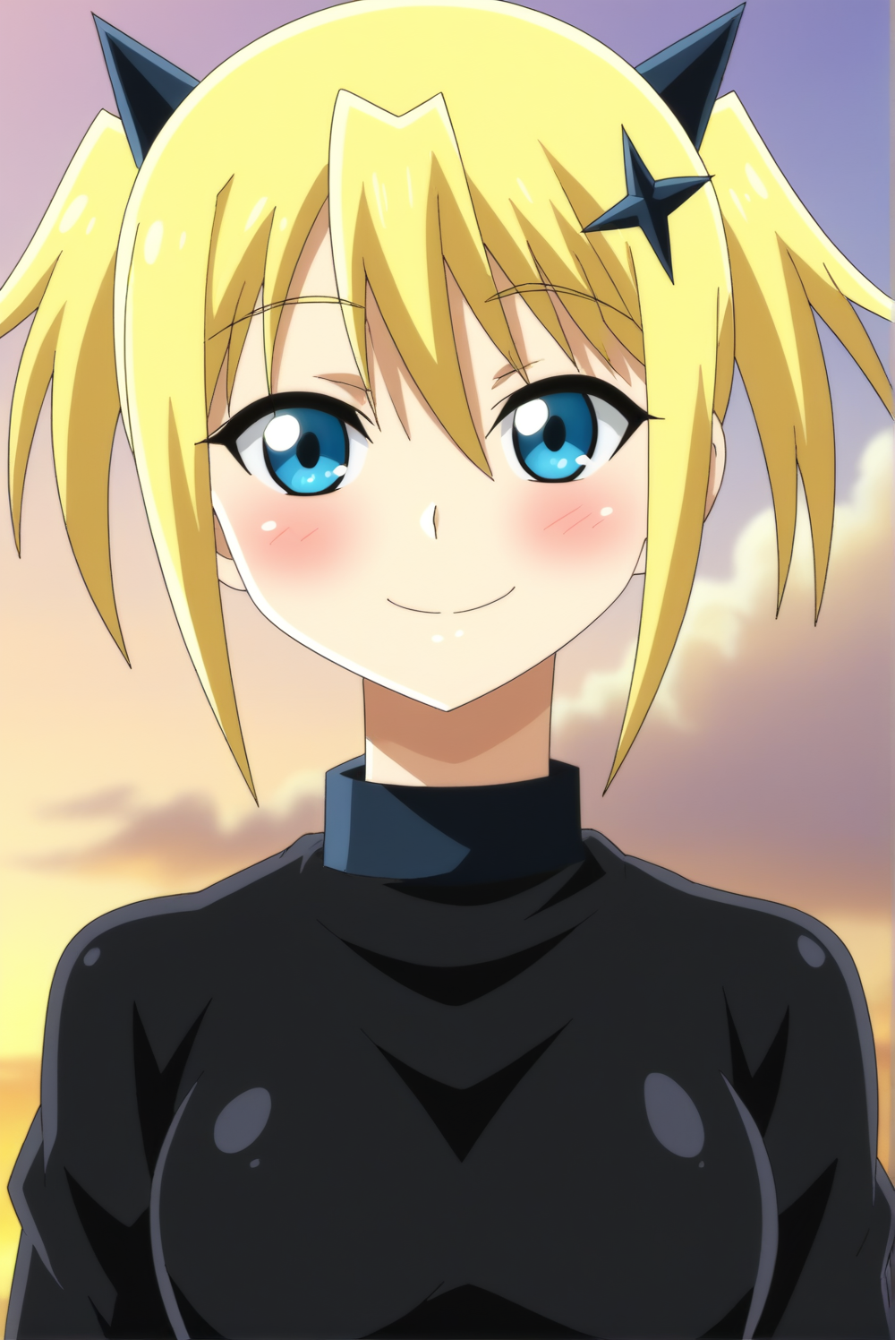 <lora:Peter_Grill_to_Kenja_no_JikanV2:0.8>, Lucy Grill, 1girl, solo, upper body, looking at viewer, blush, smile, sky, cloud,
