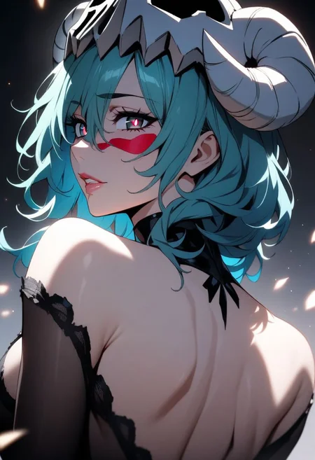 (masterpiece), (best quality), (ultra-detailed),
1girl, solo, gorgeous lips, an elegant face,
light particle, particle, shadow, nelliel tu odelschwanck, bleach, detailed lips , black detailed pupils, from back, back,