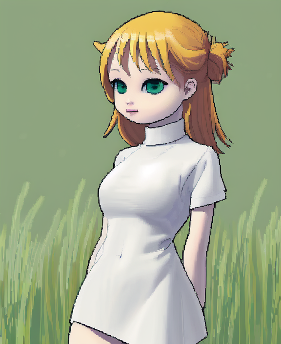 <lora:LCM_LoRA_Weights_SD15:1> 
<lora:oekakiDT:1> dreamertapir
1girl
mature female, 
Tunic Top
large breasts, 
wide hips, 
Blonde hair
green eyes
Messy Updo
oekaki
looking at viewer, 
Grassland background