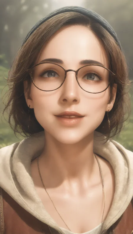 <lora:add-detail-xl:1>,<lora:lcm-lora-sdxl:1>,<lora:alma_mhw_PonyXL:1>,alma_mhw,in a forest,close-up,glasses