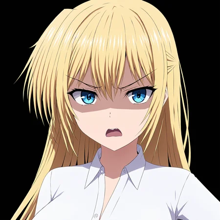 masterpiece, best quality,
<lora:heronever_astel.sdxl.v1:0.9>
aster, 1girl, solo, breasts, looking at viewer, open mouth, bangs, blue eyes, simple background, shirt, white shirt, upper body, dress shirt, black background, shaded face, turn pale, angry, disgust, half-closed eyes