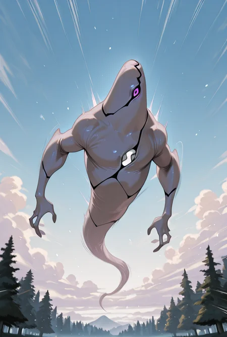 <lora:ghostfreak-05:1> ghostfreak, solo, no humans, purple eye, ghost, floating, particles, dynamic pose, upper body,,  big arms,  leaning to side, zoomed in shot, <lora:Fly [IL]:1> flying, speed lines, motion blur , forest, day time, clouds,, masterpiece, best quality, amazing quality, very aesthetic, absurdres, newest,