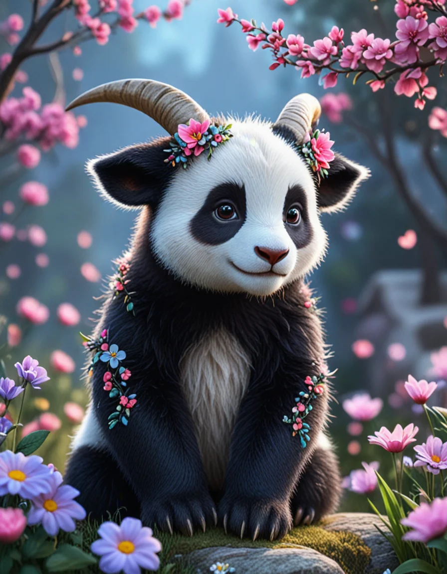 novuschroma62 style goat panda with flowers <lora:novuschroma62 style:0.85> <lora:sdxl_lightning_8step_lora:1>