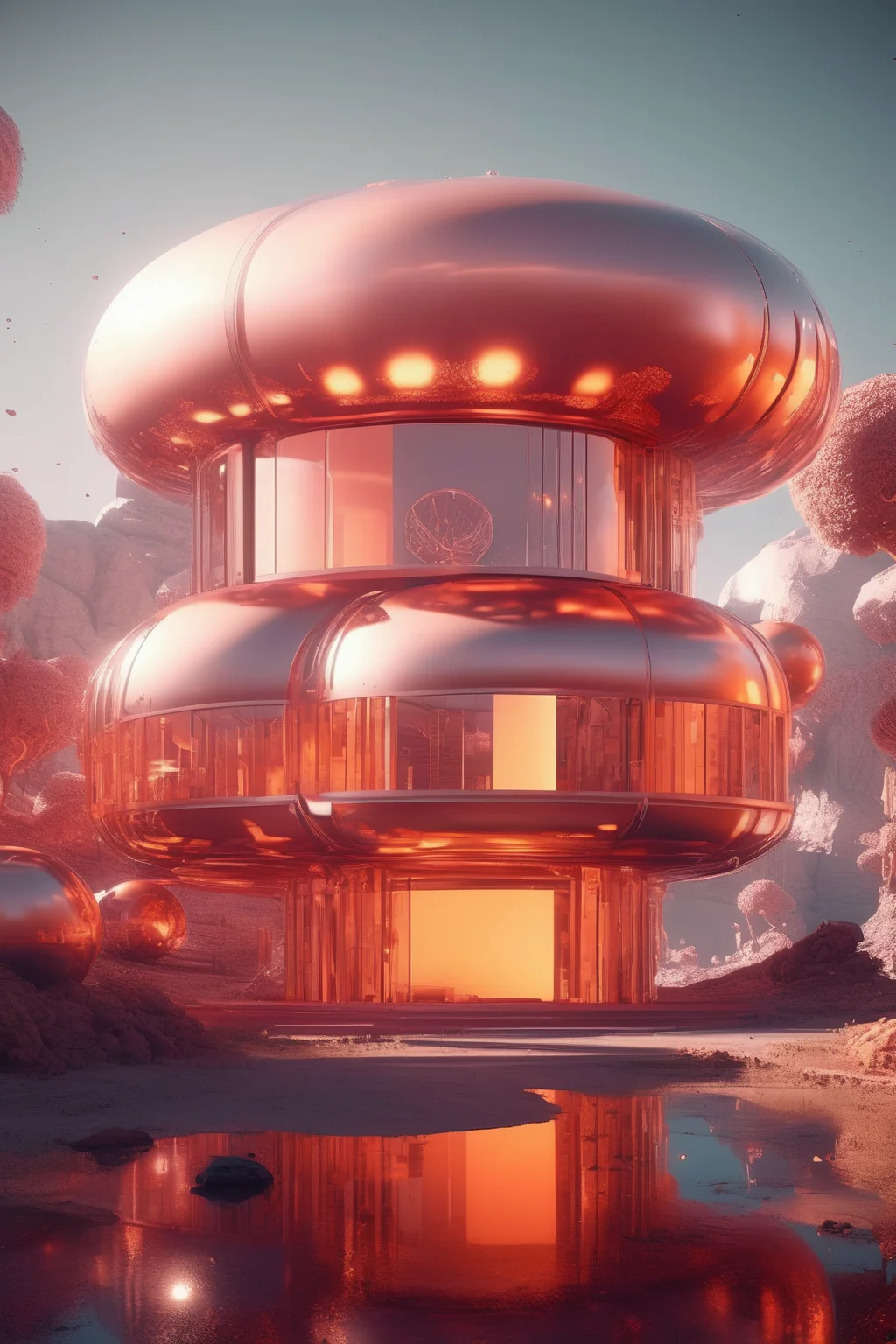 <lora:Filip Hodas Style:1>Filip Hodas Style - une architecture futuriste, insolite, impropable, adapte pour un environnement chaud, caniculaire, adapte pour vivre dans un monde de forte chaleur, l'architecture est conue pour les fortes chaleurs. Unreal Engine, Cinematic Color Grading, Photography, Photoshoot, Shot on 85mm lens, f1.2, Depth of Field, DOF, 32k, Super-Resolution, Megapixel, Backlight, Natural Lighting, Incandescent, Optical Fiber, Studio Lighting, Soft Lighting, Volumetric, Conte-Jour, Beautiful Lighting, Accent Lighting, Global Illumination, Screen Space Global Illumination, Ray Tracing Global Illumination, Optics, Scattering, Glowing, Shadows, Rough, Shimmering, Ray Tracing Reflections, Lumen Reflections, Screen Space Reflections, Diffraction Grading, Chromatic Aberration, GB Displacement, Scan Lines, Ray Tracing Ambient Occlusi on, Anti-Aliasing, FKAA, TXAA, RTX, SSAO, Shaders, OpenGL-Shaders, GLSL-Shaders, Post Processing, Post-Production, Cell Shading, Tone Mapping, CGI, VFX, SFX, insanely detailed and intricate hyper maximalist elegant, hyper realistic, super detailed, dynamic pose, photography, Hyper realistic, volumetric, photorealistic, ultra photoreal, ultra-detailed, intricate details, 8K, super detailed, full color, ambient occlusion, volumetric lighting high contrast HDR
