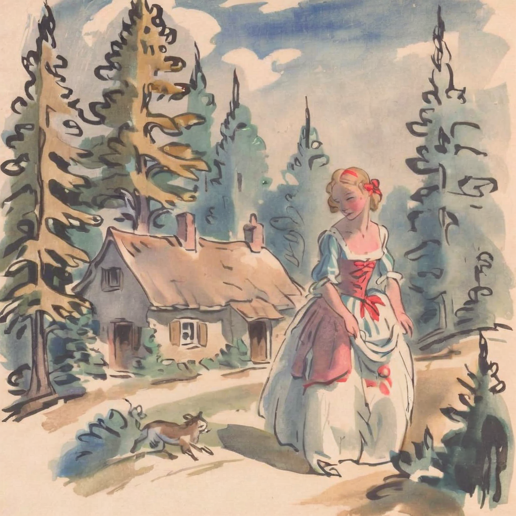 jchadel  girl, country cottage trees and forest in the background <lora:jchadel:1>