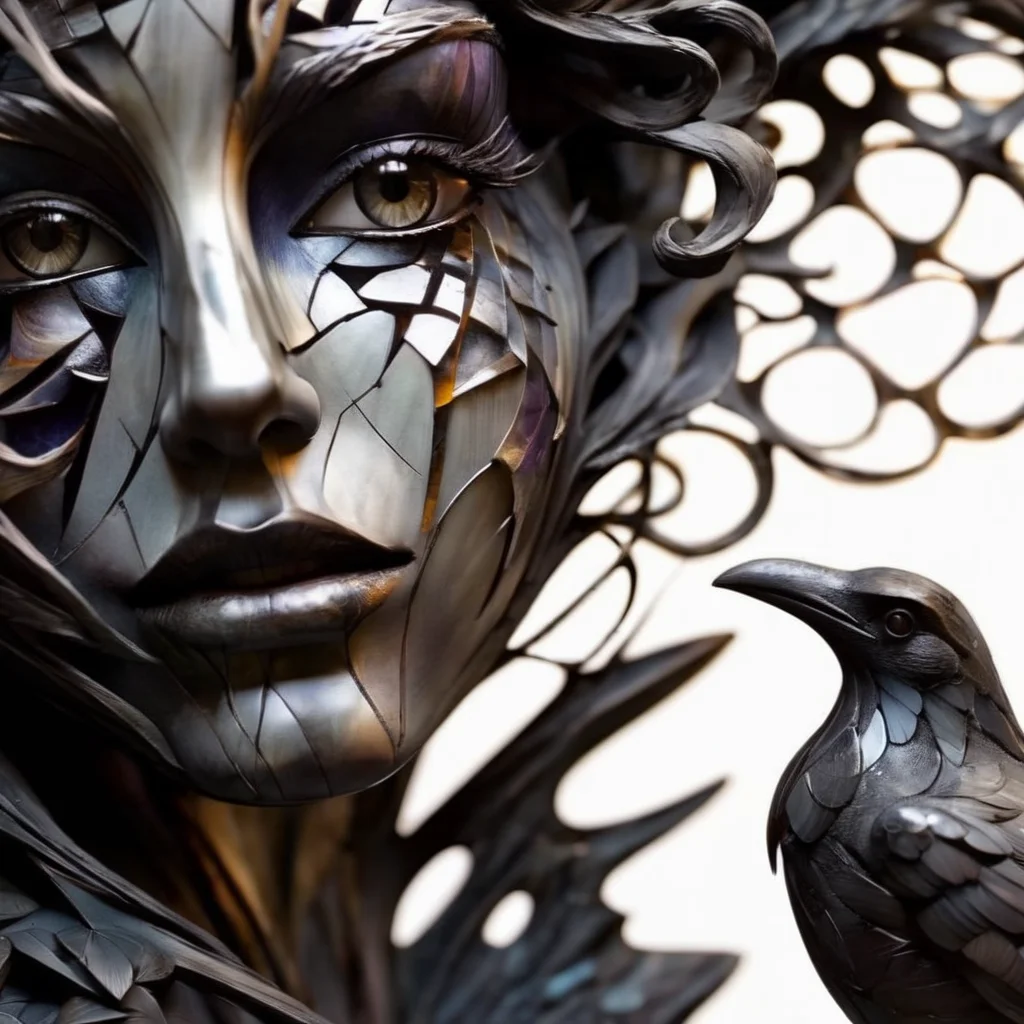 ethereon close up girl and raven, very detailed <lora:ethereon:1>