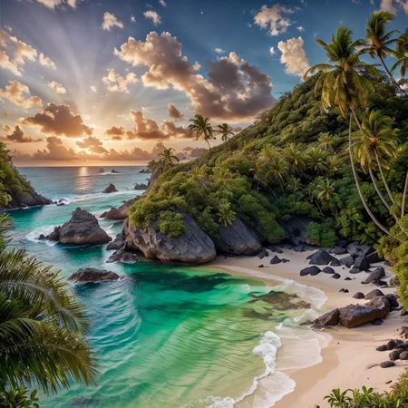 (masterpiece:1.2), (best quality,:1.2), 8k, HDR, ultra detailed, ((photorealistic)), perfect anatomy, professional light, cinematic lighting, fashion photography, ambient lighting,<lora:detail_slider_v4:3>, pire, <lora:PirateRealms-10:1>, a tropical beach in the caribbean, epiCPhoto
