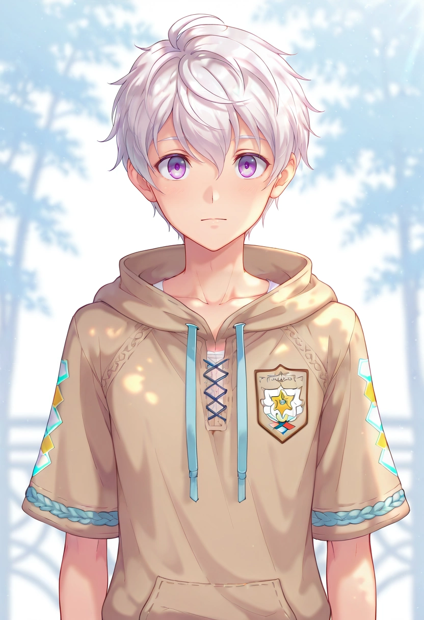 masterpiece, best quality, intricate details, , looking at viewer, , 1boy, solo, male focus, <lora:felix_clermont_ilxl:0.96>, felix_clermont, white hair, purple eyes, ahoge, , ,