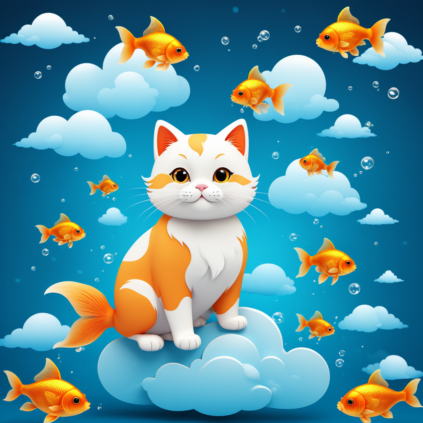 cartoon style illustration, minimalist style,
animals made of cloud
Cat and Goldfish:
( scene on the background, hyper detailed, artistic,:1.2)
<lora:xl_more_art-full_v1:1>