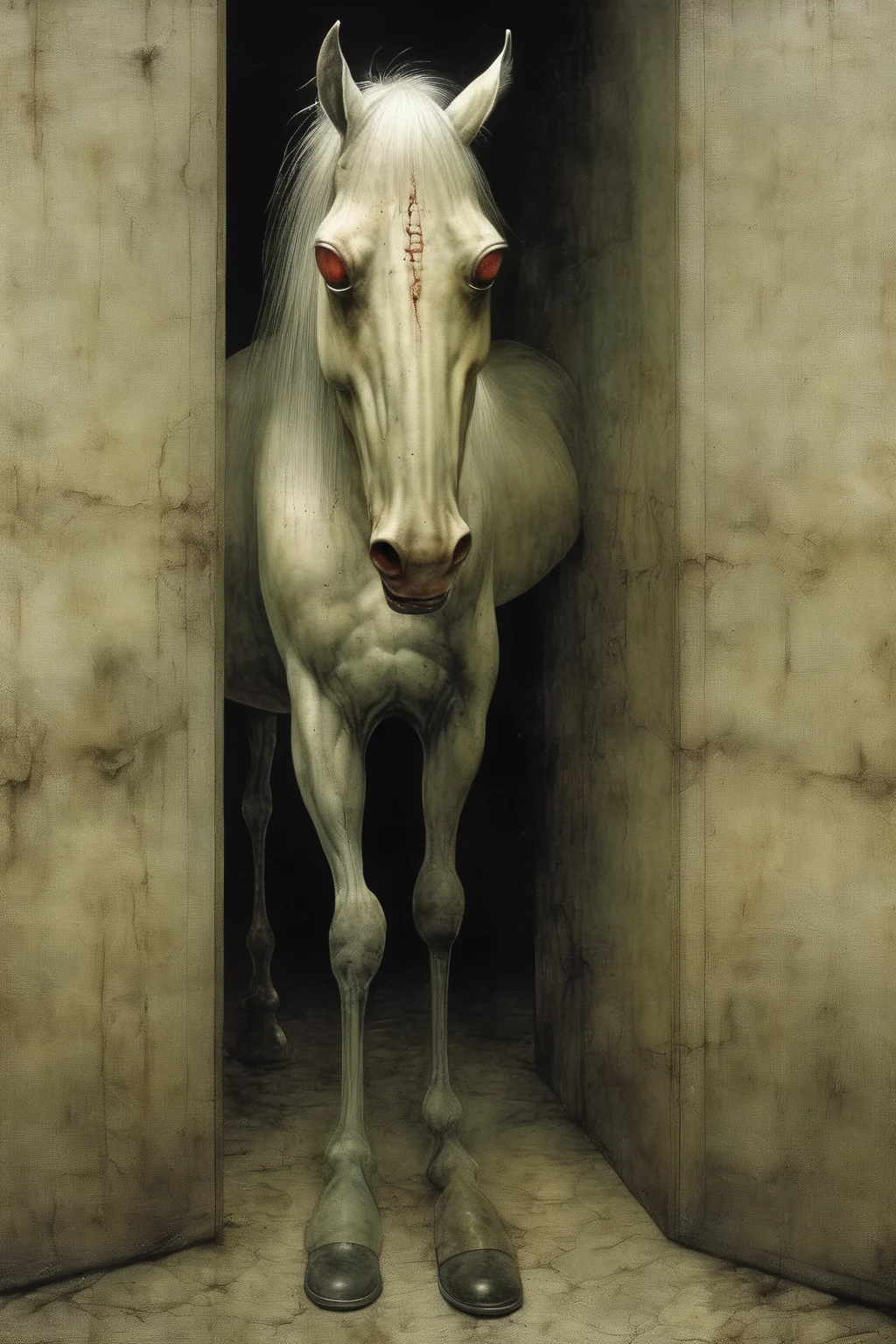 <lora:Santiago Caruso Style:1>Santiago Caruso Style - horse with paranoid eyes everywhere. limbus puerorum grandiose chef d'oeuvre masterpiece