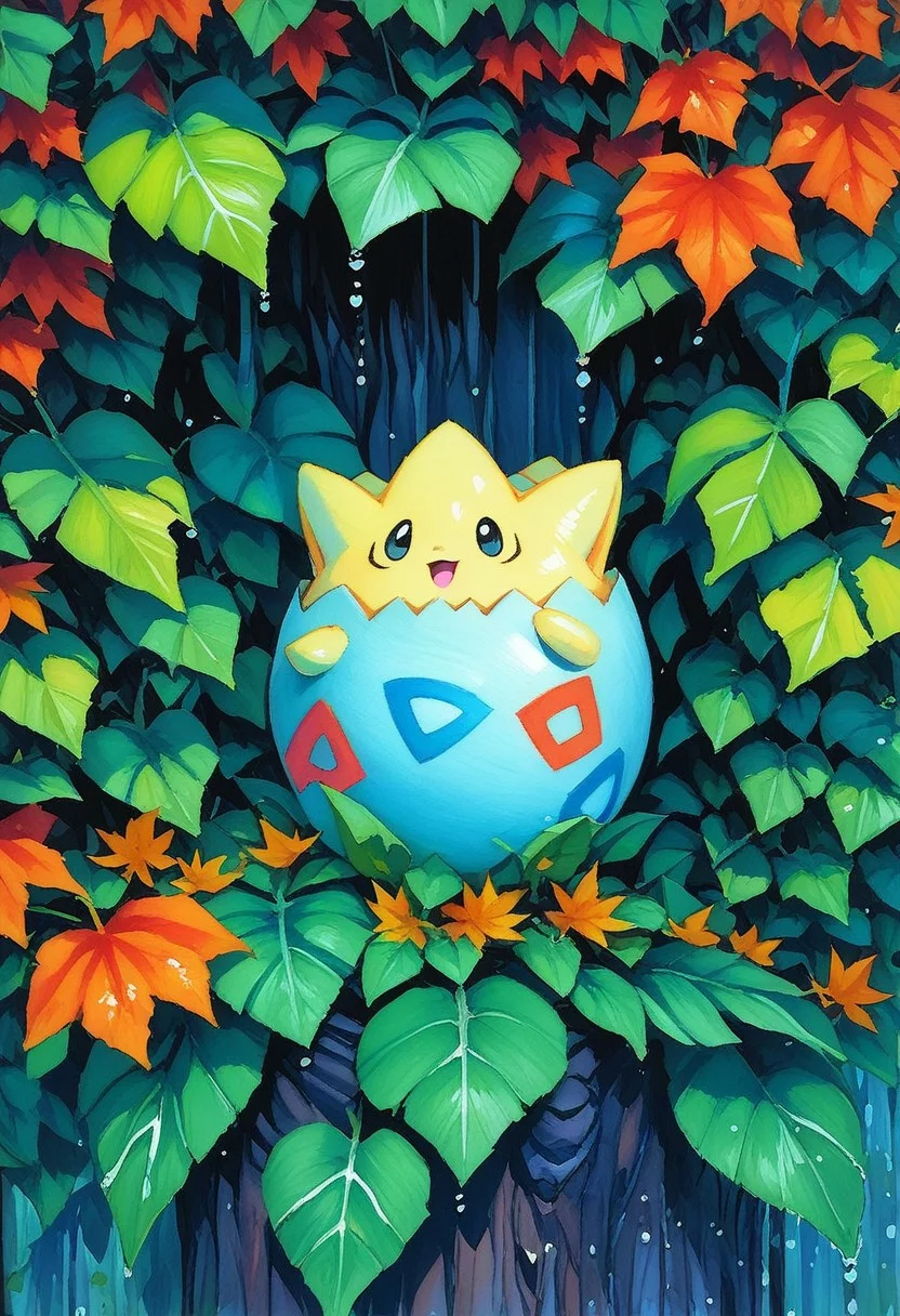 score_9, score_8_up, score_8, cute,
rating safe,
BREAK,
tgpi, outdoors, black eyes, tree, open mouth, :o, leaf, traditional media, nature, rain, inside tree,
BREAK,
smile, looking at viewer,
zPDXL, Expressiveh