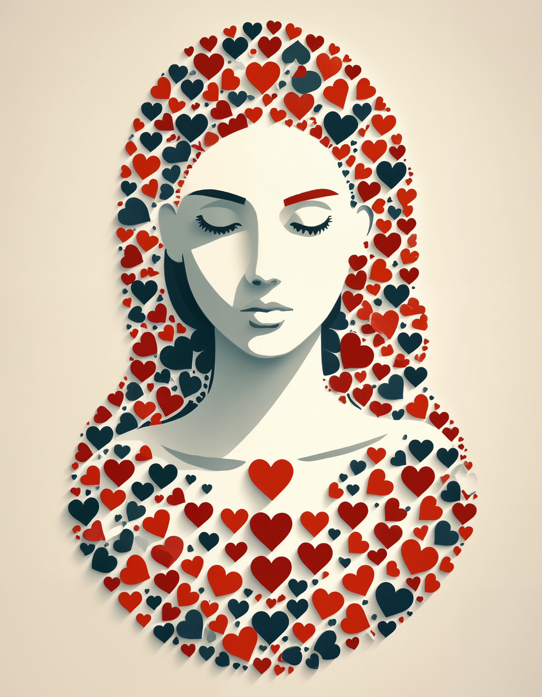flat art of a woman made out of zavy-flthrts