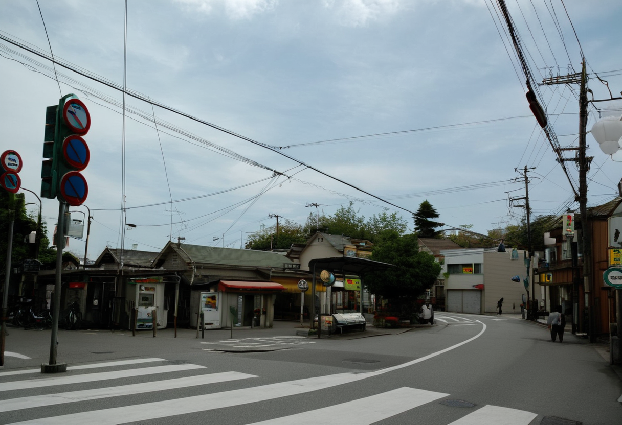 masterpiece, best quality, very aesthetic, absurdres,
koyoenst, storefront, exterior, road, outdoors, street, sky, power lines, road sign, crosswalk, sign, cloud, tree, utility pole, traffic light, building, day, lamppost, car, blue sky, house, real world location, cloudy sky, scenery
<lora:kouyouen_st_SDXL_V1:1> <lora:sd_xl_offset_example-lora_1.0:0.5>