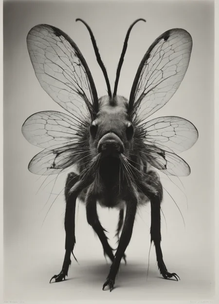 exotic and surrealistic zoology photography, Christopher Wool, (Alex Howitt:1.1), (Hans Hartung:0.5)