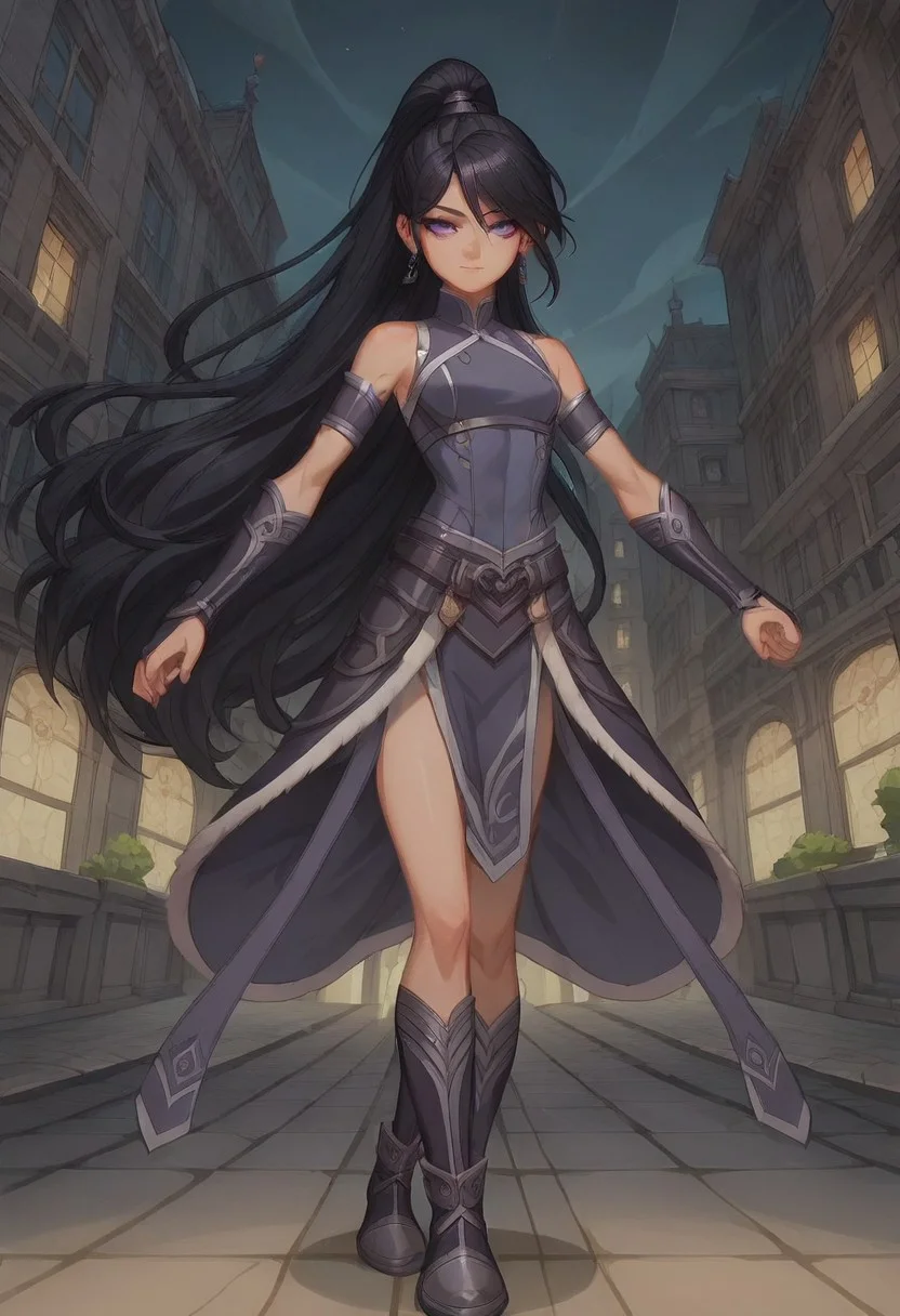 score_9, score_8_up, score_7_up, absurdres, intricate details, masterpiece, best quality, expressiveh, source_anime, screencap, high quality cg, 8k, best quality,
1girl, female focus, solo,
(Petite, hourglass figure,)
(Jin, black hair, very long hair, ponytail, purple eyes, metalbending outfit, metal gauntlets, metal boots,)
Outdoors, (neon city scape, night time), dynamic angle, dim lighting, dynamic pose,
(Fighting pose, dynamic pose, dynamic fighting pose, metal whip from wrist, speech bubble that reads "who wants mommy's belt)