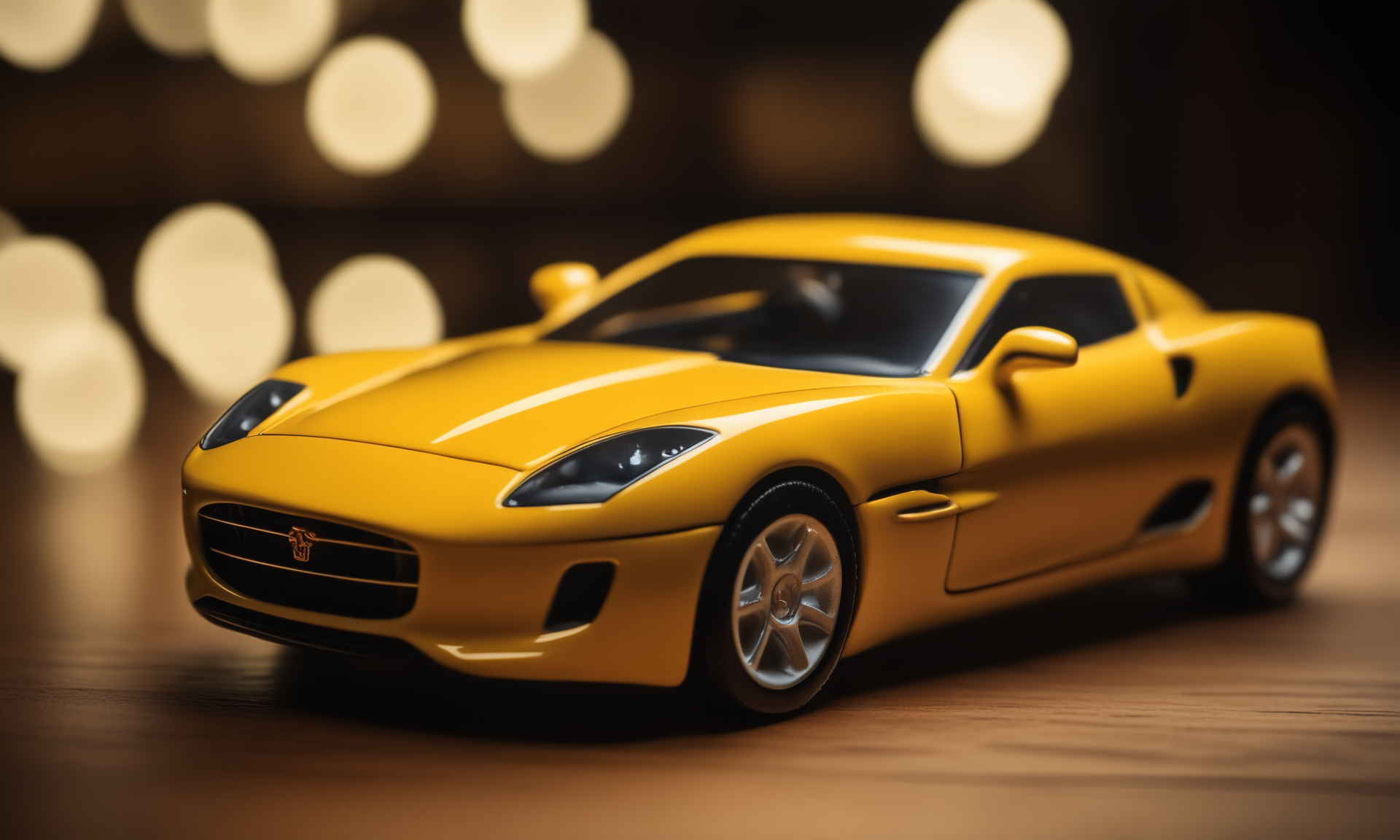 cinematic film still <lora:pcporcelaincd_xl-000006:0.9>,a handmade model toy of a modern sports car made of (pcporcelaincd_xl,porcelain,yellow theme,shiny:1.3) on table,no humans,long-focus,tilt-shift,miniature,supercar,indoors,full body,wooden table,cutie,cute,still life,front view . shallow depth of field, vignette, highly detailed, high budget, bokeh, cinemascope, moody, epic, gorgeous, film grain, grainy, 8K, HDR, UHD, masterpiece, best quality, highly detailed, high resolution, finely detail, extremely detailed, ultra detailed, wallpaper