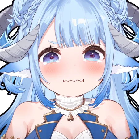 score_9_up, score_8_up, score_7_up, score_6_up, 1girl, (MinaiAruma:1.1), blue hair, (waistcoat:0.6), aquacrying, wavy mouth, closed mouth, tearing up, face focus, black background, <lora:concept_aquacrying_ponyXL:0.6>, (cleavage:0.5), <lora:MinaiArumaXL_autismmixPony:1.1>, rating_safe, sfw, masterpiece, newest, absurdres