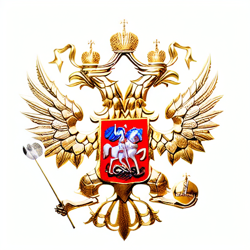 The State Coat of Arms of Russia covered with gold.