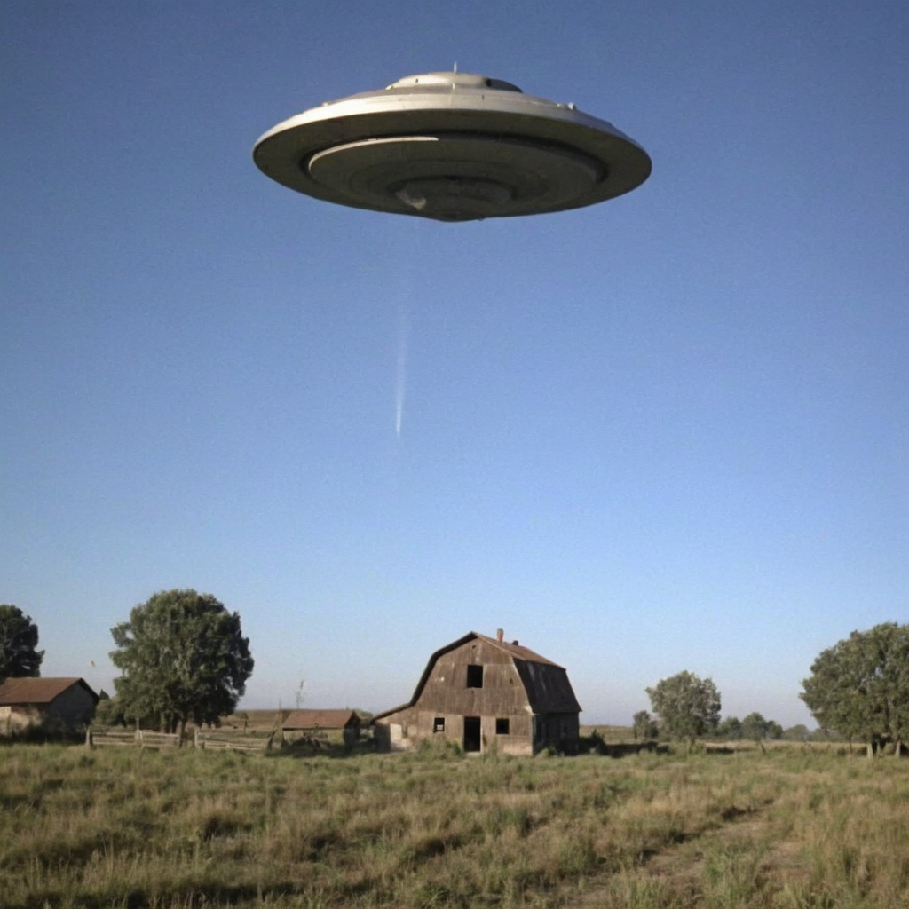 <lora:old_camera_vhs_footage_mix:1> old vhs cam recorder footage of a ufo above a secluded farm