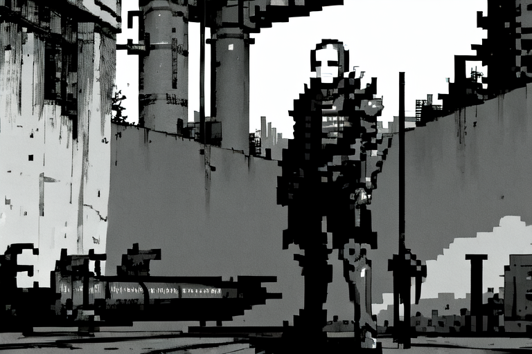 highly insanely detailed, masterpiece, top quality, best quality, highres, 4k, 8k, RAW photo, (very aesthetic, beautiful and aesthetic),  
tsutomu nihei,nihei_tsutomu,blame!,blame gakuen!,abara,TNstyle,sidonia_no_kishi,(stairs,tunnel,city ruins,megastructure in background,sidonia \(ship\),giant room,tower,hangar,deep horizon),gauna,gauna mech,wire,cables,tubes,industrial pipes,fog,smoke,letterboxed,tentacles,dome,bones,concrete walls,metal walls,walkway,buildings,fence,bridge,air conditioner,no human,open space, 
<lora:ABARA:0.8>, 
(1girl:1.3), 
solo focus, 
street corner,dark purple background,âââ