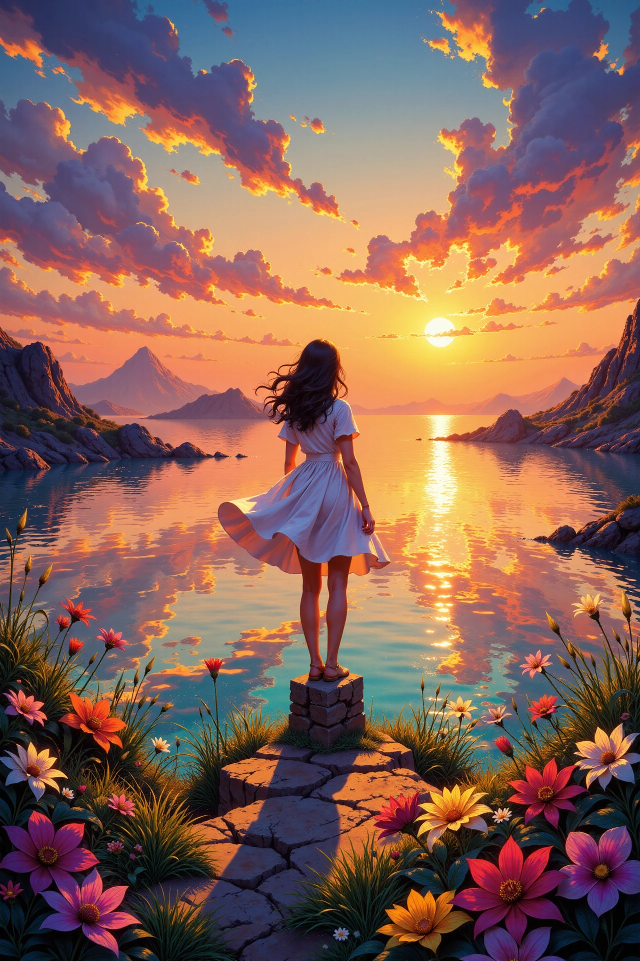 Bahraini beautiful anime landscape, sunset, woman, very intricate, very detailed, sharp, bright, colorful, <lora:Hand v2:0.5> <lora:Anti-Blur:1><lora:Insane Detail Slider:0.25>  <lora:flux.1_lora_flyway_Epic-detail_v2:0.3> <lora:fluxenhancer:0.25> <lora:ROWER:0.6> <lora:flux-charmer-v1-1:0.4> <lora:Colorful_Fantasy_Art_for_FLUX:1> fantasy art