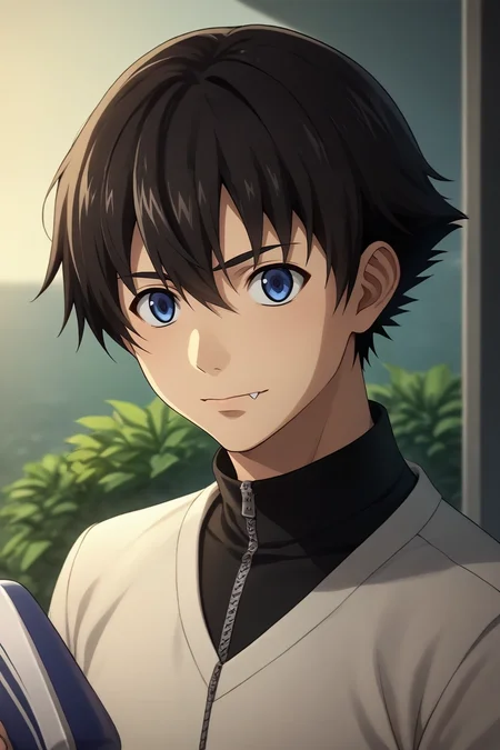 score_9, score_8_up, score_7_up, , rating_safe, intricate details, (photorealistic:0.6), , depth of field, 1boy, solo, male focus, <lora:yukiteru_amano_pony:0.86>, yukiteru_amano, black hair, blue eyes, short hair, hair between eyes, symmetry, skytree, dusk, holding object, skin fang, , <lora:sdxl_lightning_8step_lora:1>