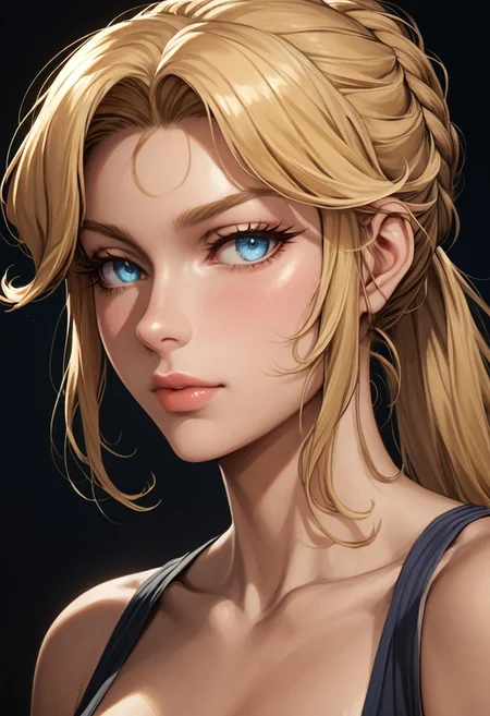 score_9, score_8_up, score_7_up, score_6_up, score_5_up, score_4_up, (perfect face, perfect eyes), YLV4L0R4PDXLV1, 1girl, blue eyes, blonde hair, ponytail_with_braided_base, colored_eyelashes, blonde_eyelashes, blonde_eyebrows, light-skinned_female, blonde_pubic_hair,