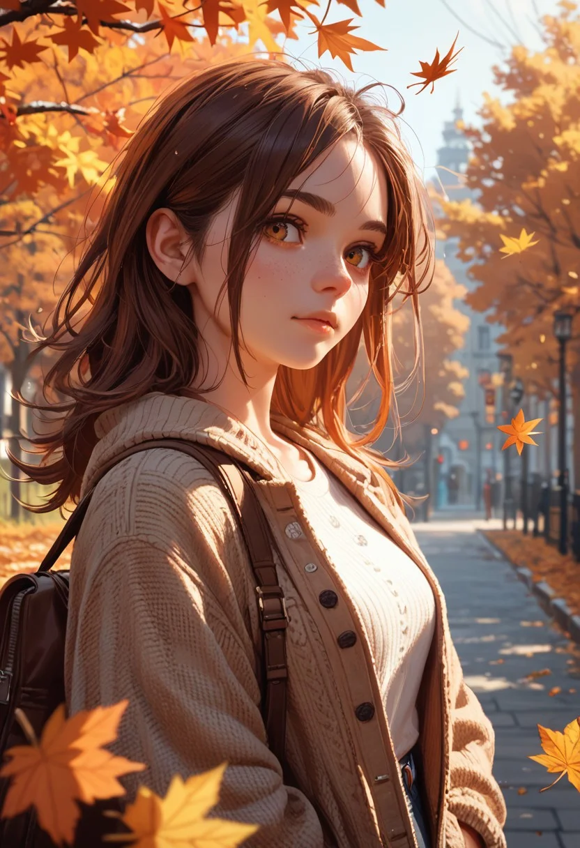 score_9,score_8_up,score_7_up,score_6_up, 1woman, autumn