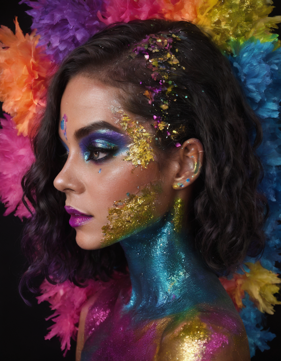<lora:glitt3r:0.7>glitt3r a woman black background vibrant colors