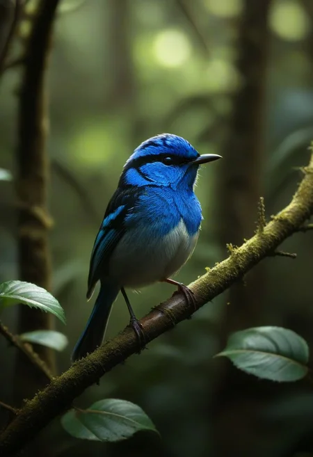 a ultramarine fairywren bird sitting on a branch , perfect composition , perfect eyes , shadows, glow, realistic, god ray , tropical forest , peaceful , <lora:- SDXL - vanta-black_contrast_V3.0:0.8>, detailed
many details, extreme detailed, full of details,
Wide range of colors., Dramatic,Dynamic,Cinematic,Sharp details
Insane quality. Insane resolution. Insane details. Masterpiece. 32k resolution.
<lora:add-detail-xl:0.95> <lora:dvr-lnds-sdxl:0.3> dvr-lnds-sdxl <lora:MJ52:0.25> <lora:ral-apoctvisn-sdxl:0.3> ral-apoctvisn <lora:zavy-cntrst-sdxl:0.35> dark, chiaroscuro, low-key <lora:zavy-rmlght-sdxl:0.41> zavy-rmlght <lora:SDXLFaeTastic2400:0.225>