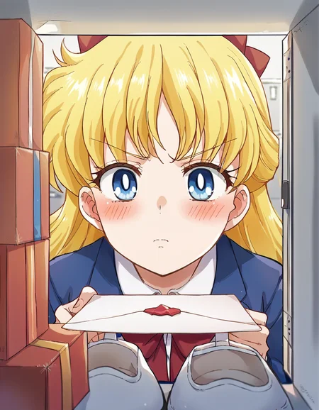 score_9, score_8_up, score_7_up, source_anime, <lora:minako-aino-eternal-movie1-ponyxl-lora-nochekaiser:1>, minako aino, blonde hair, blue eyes, bow, hair bow, half updo, long hair, red bow, tiara,, <lora:shoe-locker-pov-ponyxl-lora-nochekaiser:1> shoe locker pov, locker, letter, school, gift box, unworn shoes, blush,, ,