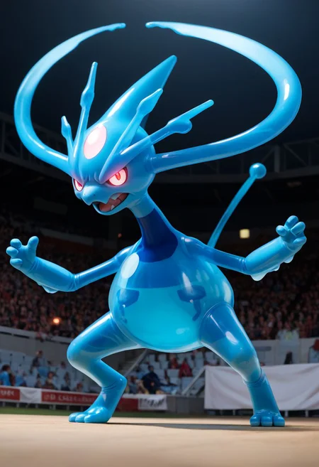I never seen this Battlemon before. The Trainer said: I suddenly caught him while I was chilling out at sea. The Battledex so far only has information about the maximum depth it can dive (2km) and its name: Aqatec. Yes, without "U". Without u..." Then the BreedMaster suddenly felt very sad and wanted to go back to sea. Congratz for 3rd place!