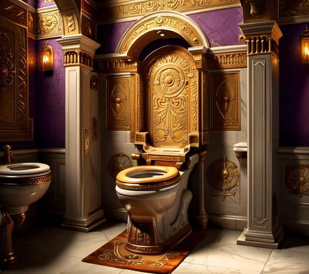 <lora:CulturePunkAI_2:.9>ByzancPunkAI toilet Highly detailed, amazing, Impressive lighting, vibrant colors, Ultra Realistic, High quality, Highly detailed, trending on artstation
