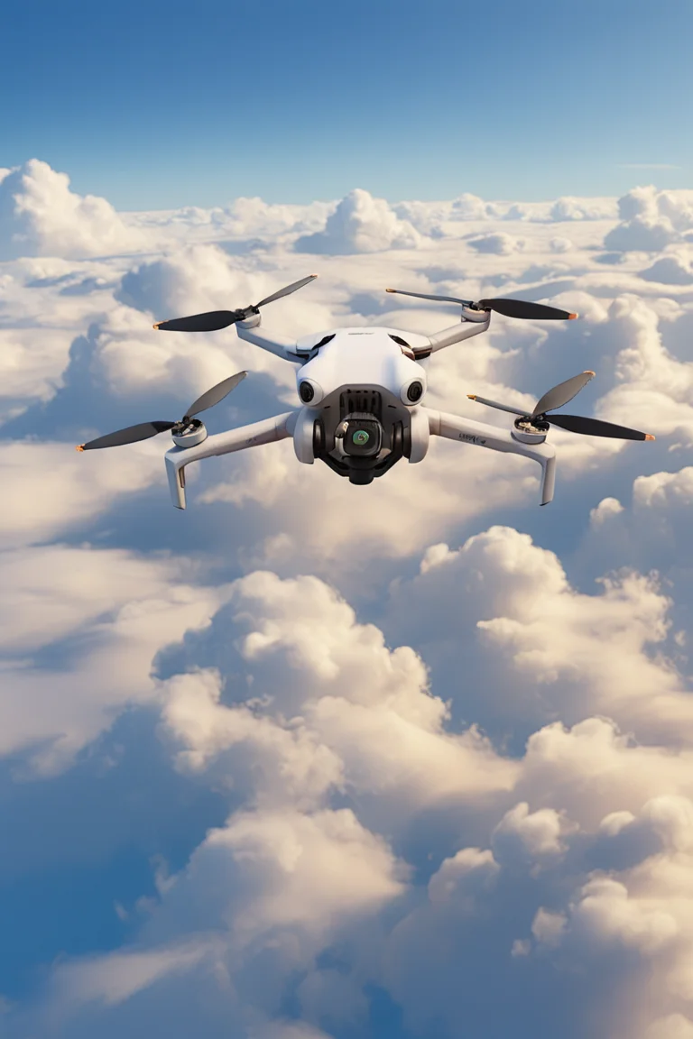 3d render, djimini4pro drone, flying over clouds <lora:DJIMini4Pro_JuggernautXL_8_v2_with_reg:1>
