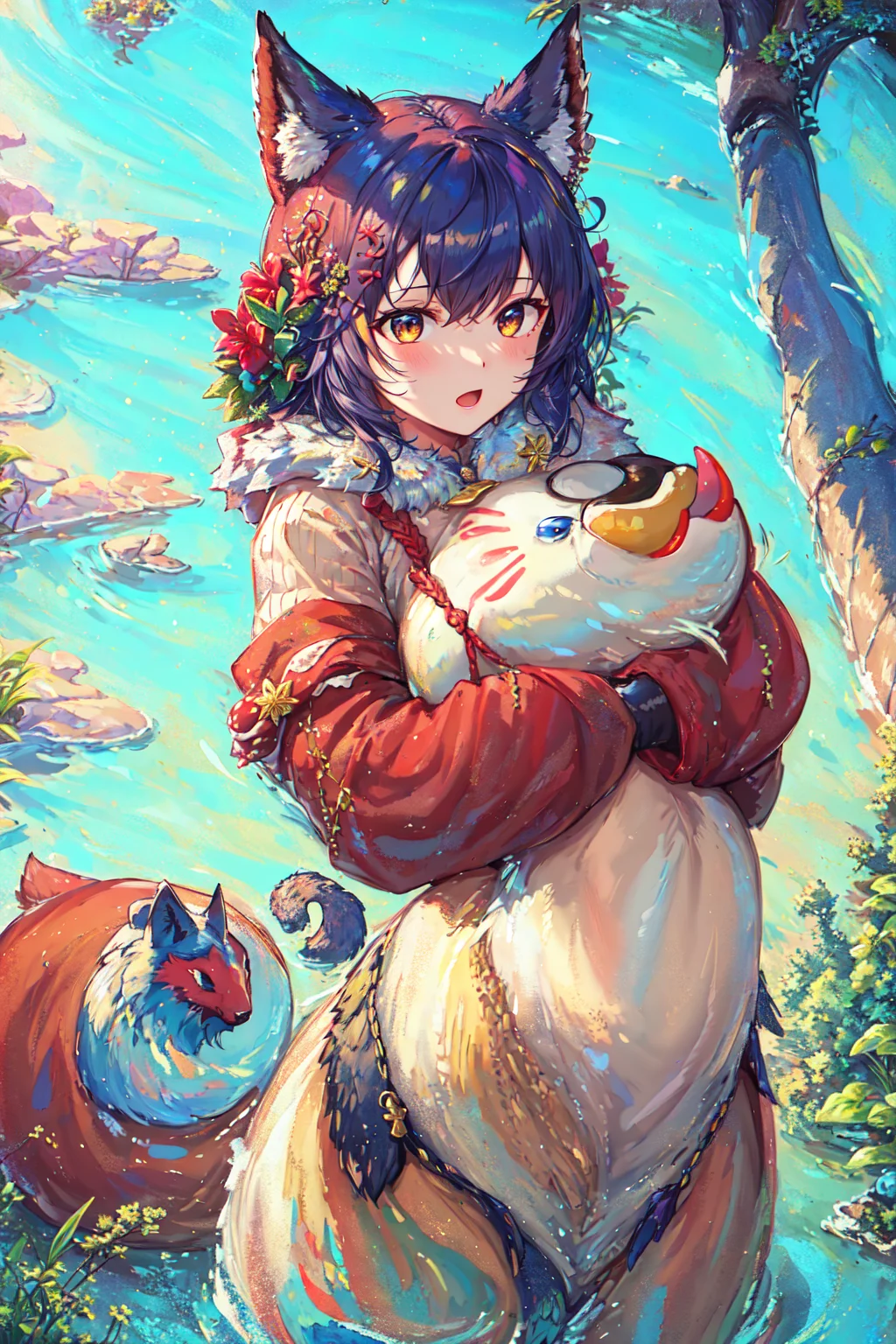 masterpiece, best quality, <lora:Pokemon:1>,animals,((1girl)),