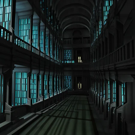jedi temple, star wars, scenery, stairs, window, shadow, night, railing, building, indoors, hallway, archive, archives