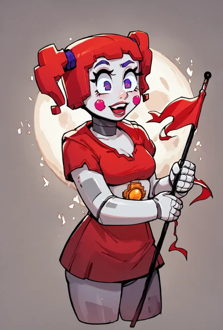 score_9, score_8_up, score_7_up, best quality, good quality ,, character focus, solo, , best quality, <lora:IncaseLycoXL:1>  <lora:circbab-07:1> circbab, solo, robot, red hair, twintails, 1girl, open eyes, detailed background,  on the moon, bubble helmet, astronaut helmet, moon surface, space, earth from space, moon lunar surface, moon landing, holding flag, bahrain flag,