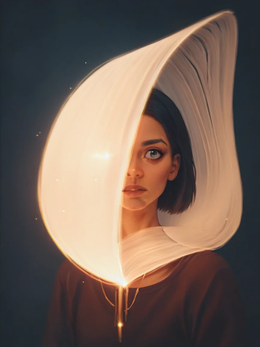 score_9, score_8_up, score_7_up, score_6_up, score_5_up, score_4_up, 1girl, <lora:l1ghtp41ntXLP:0.7> l1ghtp41nt, portrait, neons, light, long exposure, glowing, illumination,