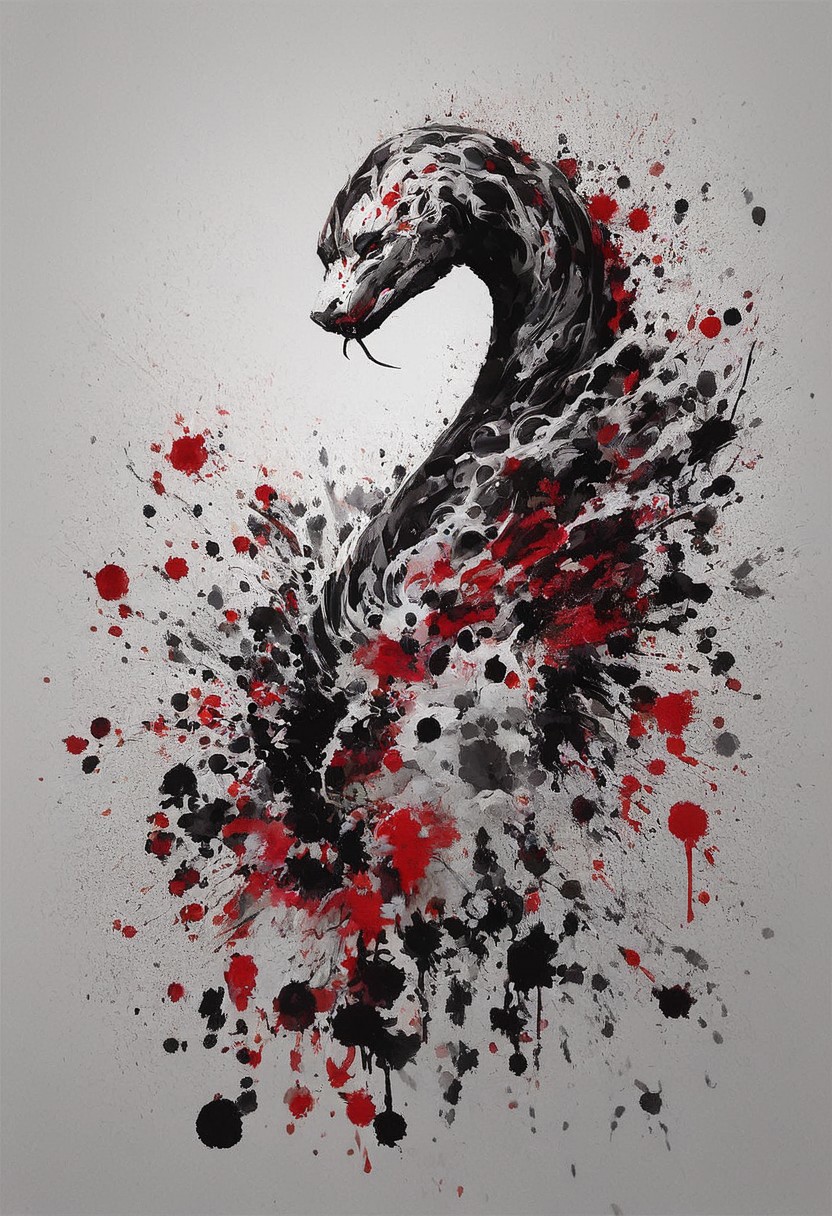 score_9, score_8_up, score_7_up, two snake, brushstroke, ink, bleeding, white void, wisp of ink, trail, splattered ink, stormy background, strokes, Ink wash painting, sumi-e style, ultra-detailed, high contrast, elegant and powerful.
