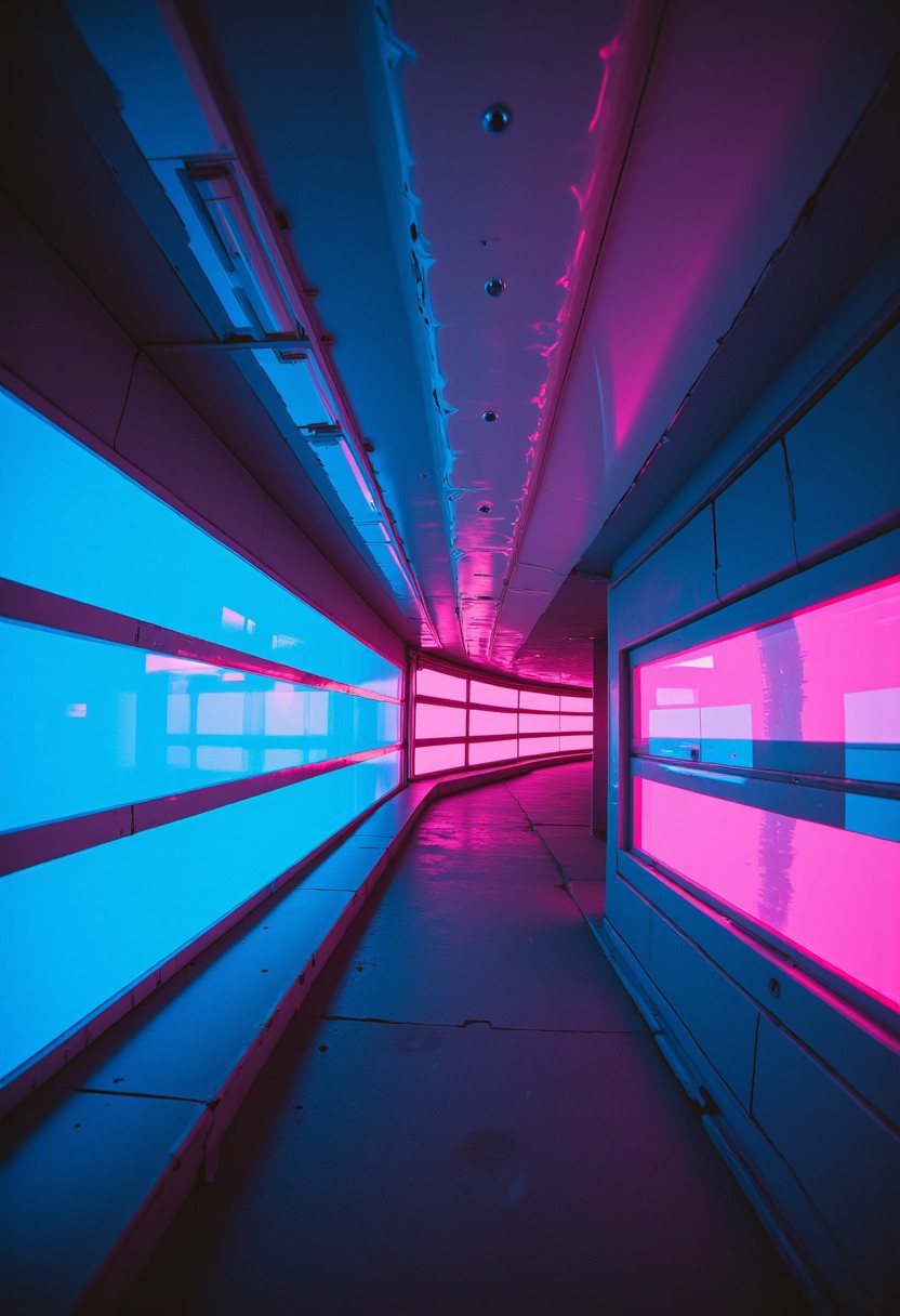enistyle, bleaked atmospheric lighting with neon glitches, atmospheric Haze, cinematic composition, atmospheric haze, very detailed, raw photo, photorealistic, high detailed texture, 8k uhd, dslr, soft lighting, high quality, film grain, atmospheric haze, Film grain, cinematic film still, shallow depth of field, highly detailed,