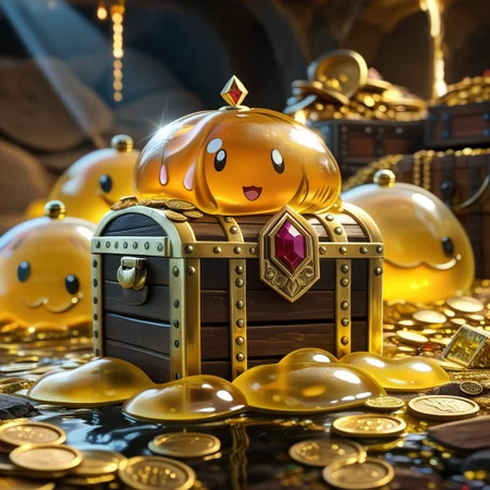 chalice made out of slime, fancy cup made out of slime, fancy chalice made out of slime, Detailed chalice made out of gold slime, Gem-studded slime chalice, multi-colored gems made out of slime, in a room of treasure made out of slime, gold coins and bars made out of slime, wood-like treasure chest made out of slime, wood-colored slime chest,
treasure-room, treasure, treasure chest, gemstone, coins, gold bars, gold pile,
everything made of slime, No simple background,
((translucent slime)), ((transparent slime)), (bioluminescent slime), sl1m3d, slime, ais-blmn, watce, je11y, thickwater, great lighting, ral-lava, even lighting, no bright spots, slime-morph, made of slime,
