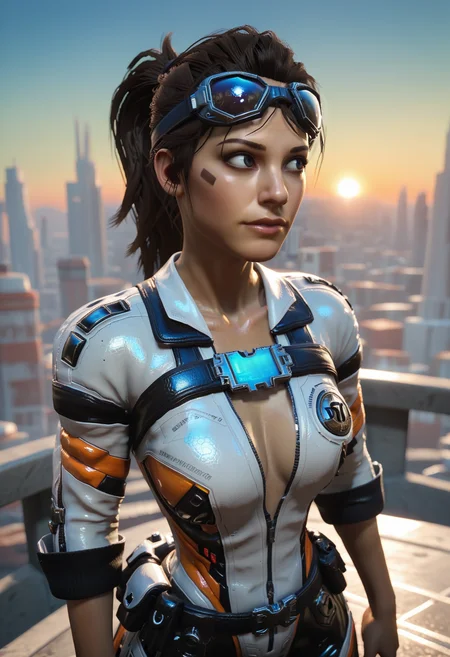score_9, score_8_up, score_7_up, 3d,
1girl, solo, brown hair, ponytail,
d4rkc0urs3r, power suit, chest harness, utility belt,  goggles,
outdoors, sunset, cityscape,
contrapposto, looking ahead,
portrait, from above,
<lora:Dark_Courser_Pony_v1.0:0.7>