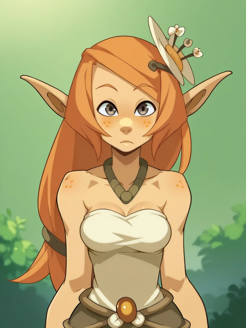 score_9, score_8_up, score_7_up, score_6_up, score_5_up, <lora:wakfuXLP:1> wakfu, 1girl, ginger hair, grey eyes, freckles, long hair,