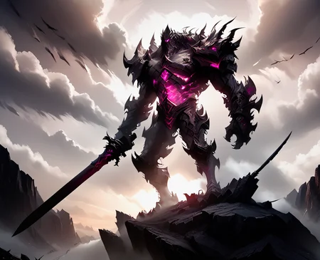<lora:element_blend:0.8>,detail,score_9, score_8_up, score_7_up, score_6_up, score_5_up, score_4_up,
elementalfusion, , weapon, sword, holding weapon, cloud, glowing, signature, holding, outdoors, cloudy sky, standing